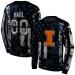 customized illinois fighting illini distressed flag blue black hoodie best selling