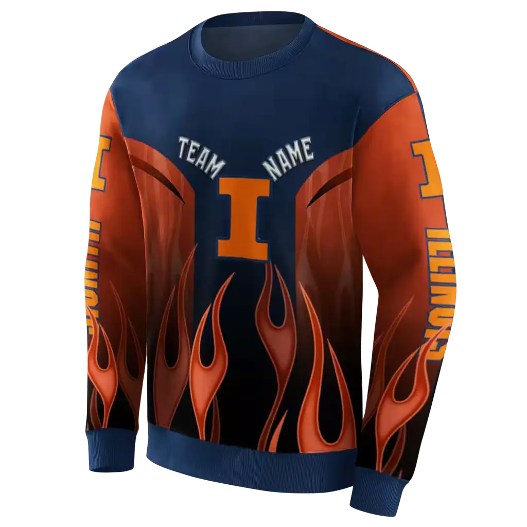 customized illinois fighting illini flame design blue hoodie new arrival customized illinois fighting illini flame design blue hoodie new arrival
