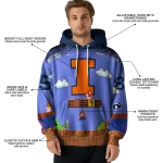 customized illinois fighting illini mario blue black hoodie best selling