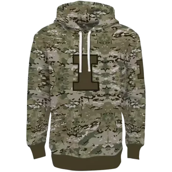 customized illinois fighting illini military style hoodie best selling
