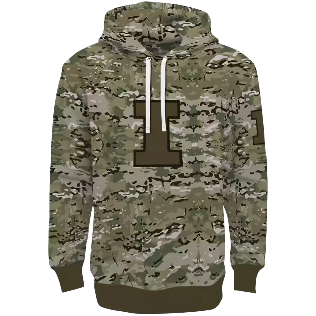 customized illinois fighting illini military style hoodie best selling customized illinois fighting illini military style hoodie best selling
