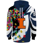 customized illinois fighting illini puzzle pieces blue hoodie best selling