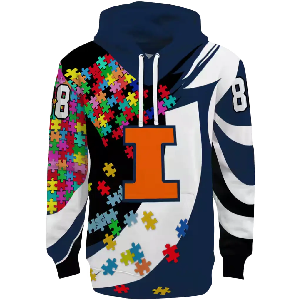 customized illinois fighting illini puzzle pieces blue hoodie best selling customized illinois fighting illini puzzle pieces blue hoodie best selling