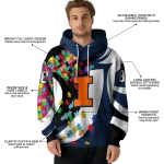 customized illinois fighting illini puzzle pieces blue hoodie best selling