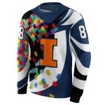 customized illinois fighting illini puzzle pieces blue hoodie best selling