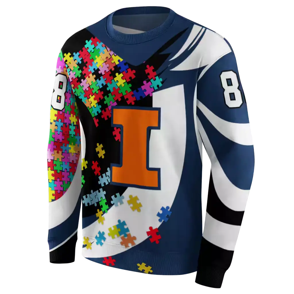 customized illinois fighting illini puzzle pieces blue hoodie new arrival customized illinois fighting illini puzzle pieces blue hoodie new arrival