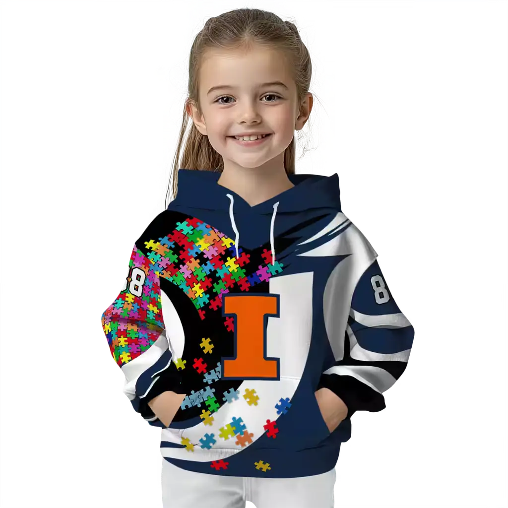 customized illinois fighting illini puzzle pieces blue hoodie top rated customized illinois fighting illini puzzle pieces blue hoodie top rated