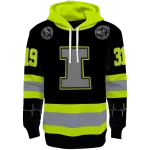 customized illinois fighting illini safety motif black neon green hoodie best selling