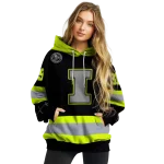 customized illinois fighting illini safety motif black neon green hoodie best selling