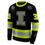 customized illinois fighting illini safety motif black neon green hoodie best selling