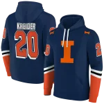 customized illinois fighting illini striped sleeves blue hoodie best selling