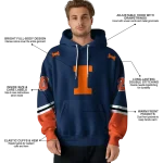 customized illinois fighting illini striped sleeves blue hoodie best selling