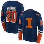 customized illinois fighting illini striped sleeves blue hoodie best selling