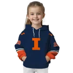 customized illinois fighting illini striped sleeves blue hoodie best selling