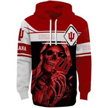 customized indiana hoosiers grim reaper red black hoodie best selling