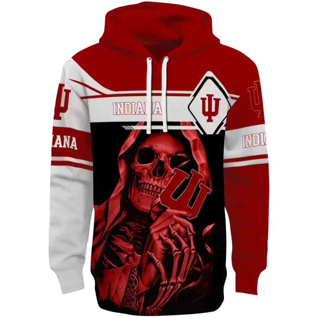 customized indiana hoosiers grim reaper red black hoodie best selling customized indiana hoosiers grim reaper red black hoodie best selling
