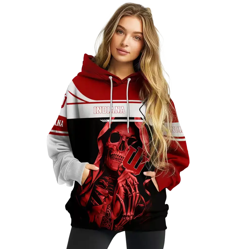 customized indiana hoosiers grim reaper red black hoodie high quality customized indiana hoosiers grim reaper red black hoodie high quality