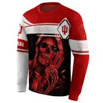 customized indiana hoosiers grim reaper red black hoodie best selling