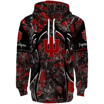 customized indiana hoosiers hunting theme red black hoodie best selling
