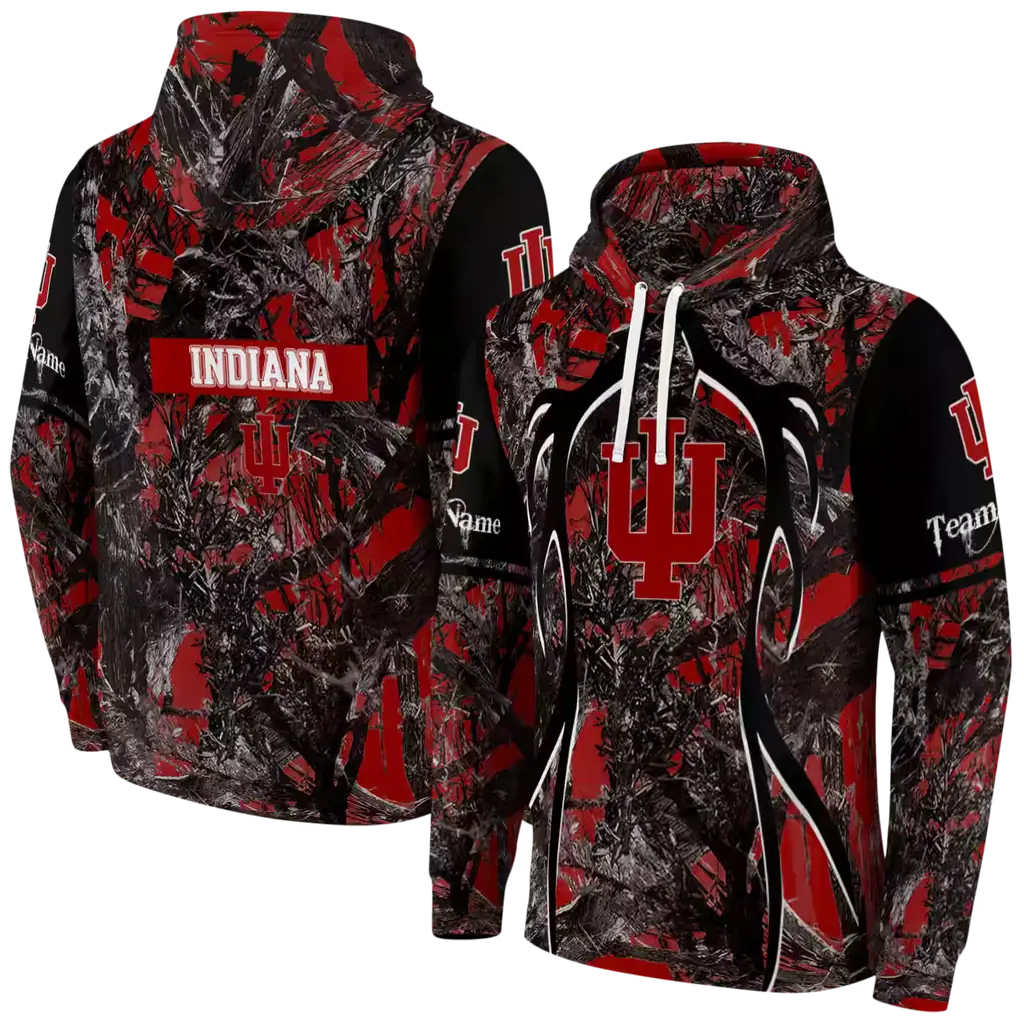 customized indiana hoosiers hunting theme red black hoodie fashion forward customized indiana hoosiers hunting theme red black hoodie fashion forward