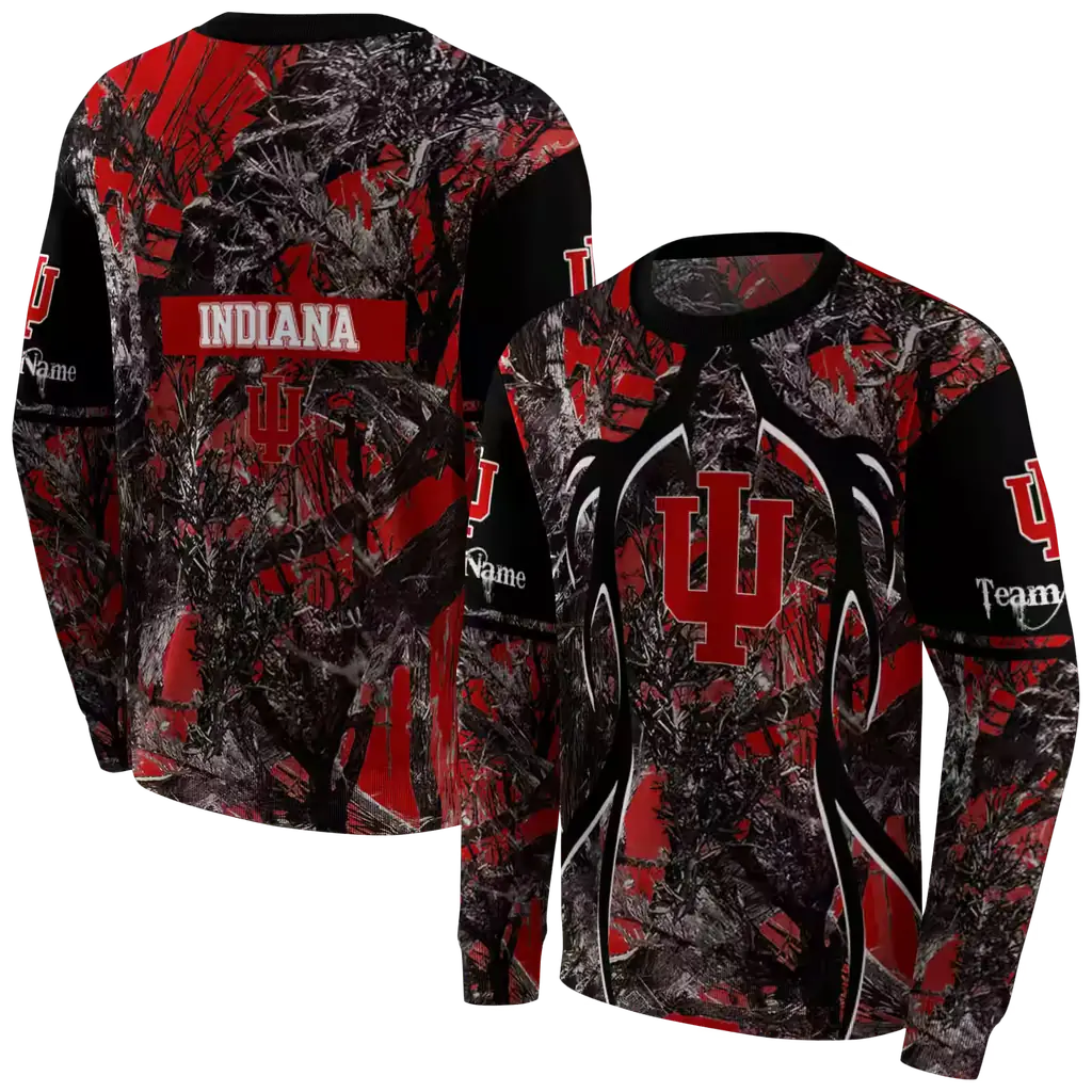 customized indiana hoosiers hunting theme red black hoodie premium grade customized indiana hoosiers hunting theme red black hoodie premium grade