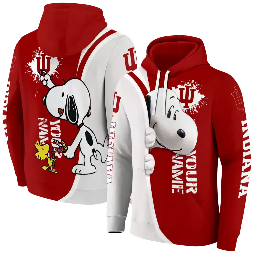 customized indiana hoosiers peeking snoopy red hoodie fashion forward customized indiana hoosiers peeking snoopy red hoodie fashion forward
