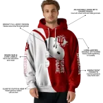 customized indiana hoosiers peeking snoopy red hoodie best selling