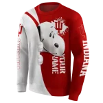 customized indiana hoosiers peeking snoopy red hoodie best selling