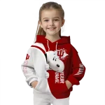 customized indiana hoosiers peeking snoopy red hoodie best selling