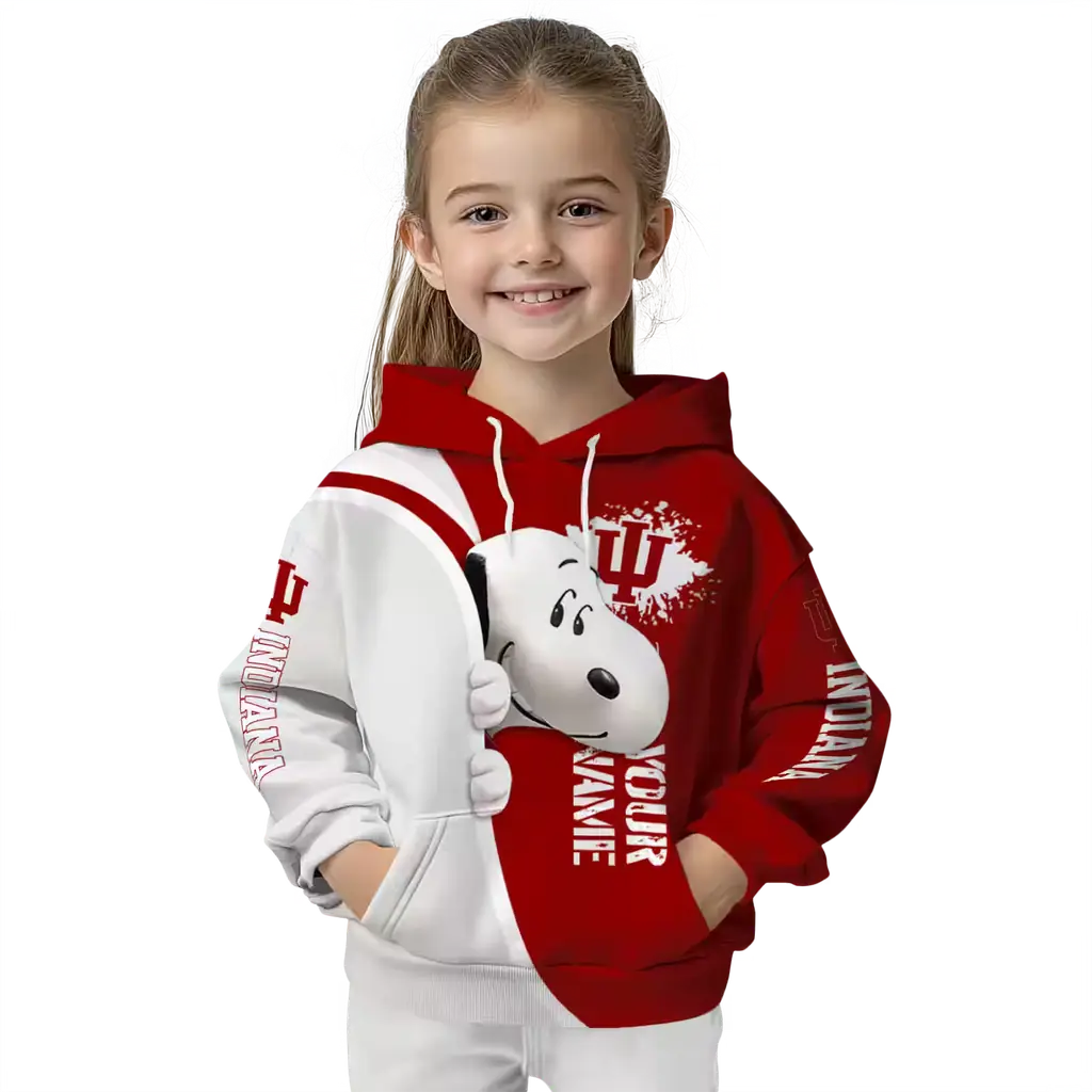 customized indiana hoosiers peeking snoopy red hoodie top rated customized indiana hoosiers peeking snoopy red hoodie top rated