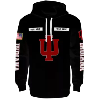 customized indiana hoosiers punisher skull black hoodie best selling