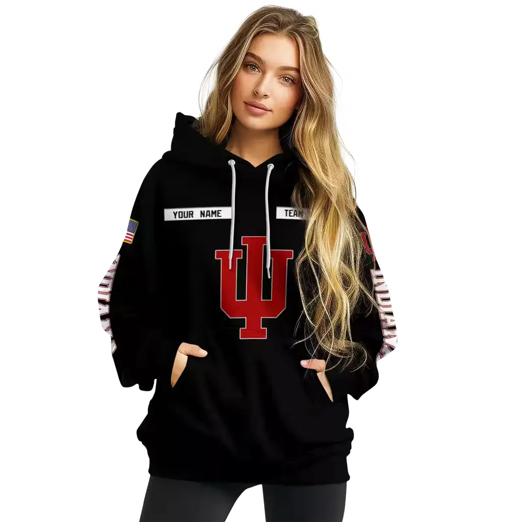 customized indiana hoosiers punisher skull black hoodie high quality customized indiana hoosiers punisher skull black hoodie high quality
