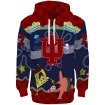 customized indiana hoosiers spongebob patrick star red navy hoodie best selling