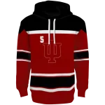 customized indiana hoosiers striped pattern red hoodie best selling