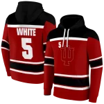 customized indiana hoosiers striped pattern red hoodie best selling