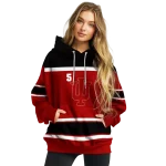 customized indiana hoosiers striped pattern red hoodie best selling