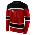 customized indiana hoosiers striped pattern red hoodie best selling