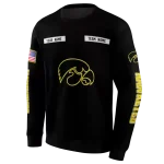 customized iowa hawkeyes punisher skull black hoodie best selling