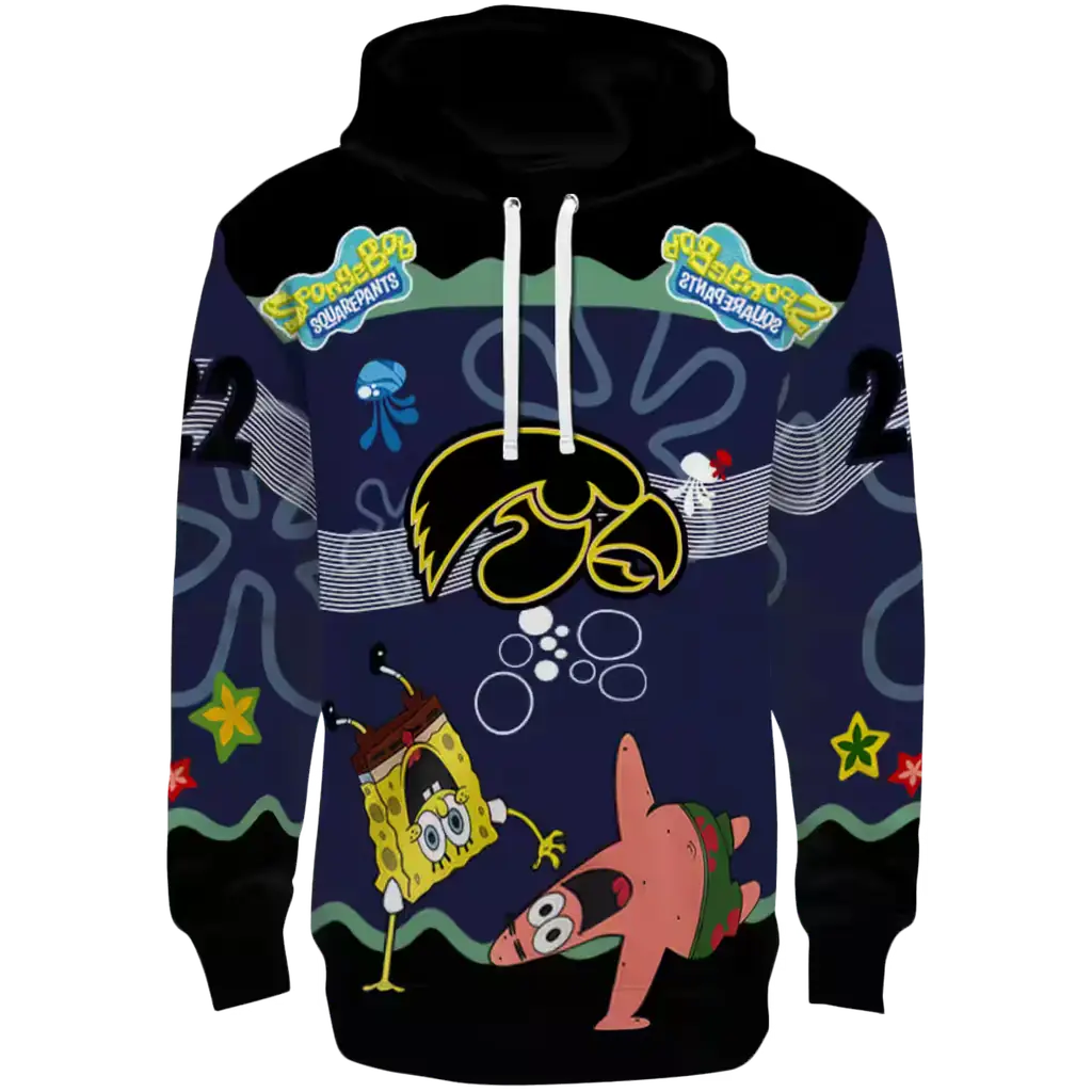 customized iowa hawkeyes spongebob patrick star black navy hoodie best selling customized iowa hawkeyes spongebob patrick star black navy hoodie best selling