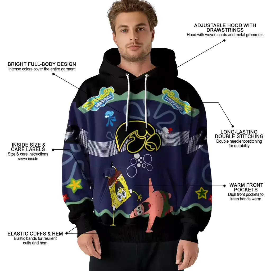 customized iowa hawkeyes spongebob patrick star black navy hoodie latest model customized iowa hawkeyes spongebob patrick star black navy hoodie latest model