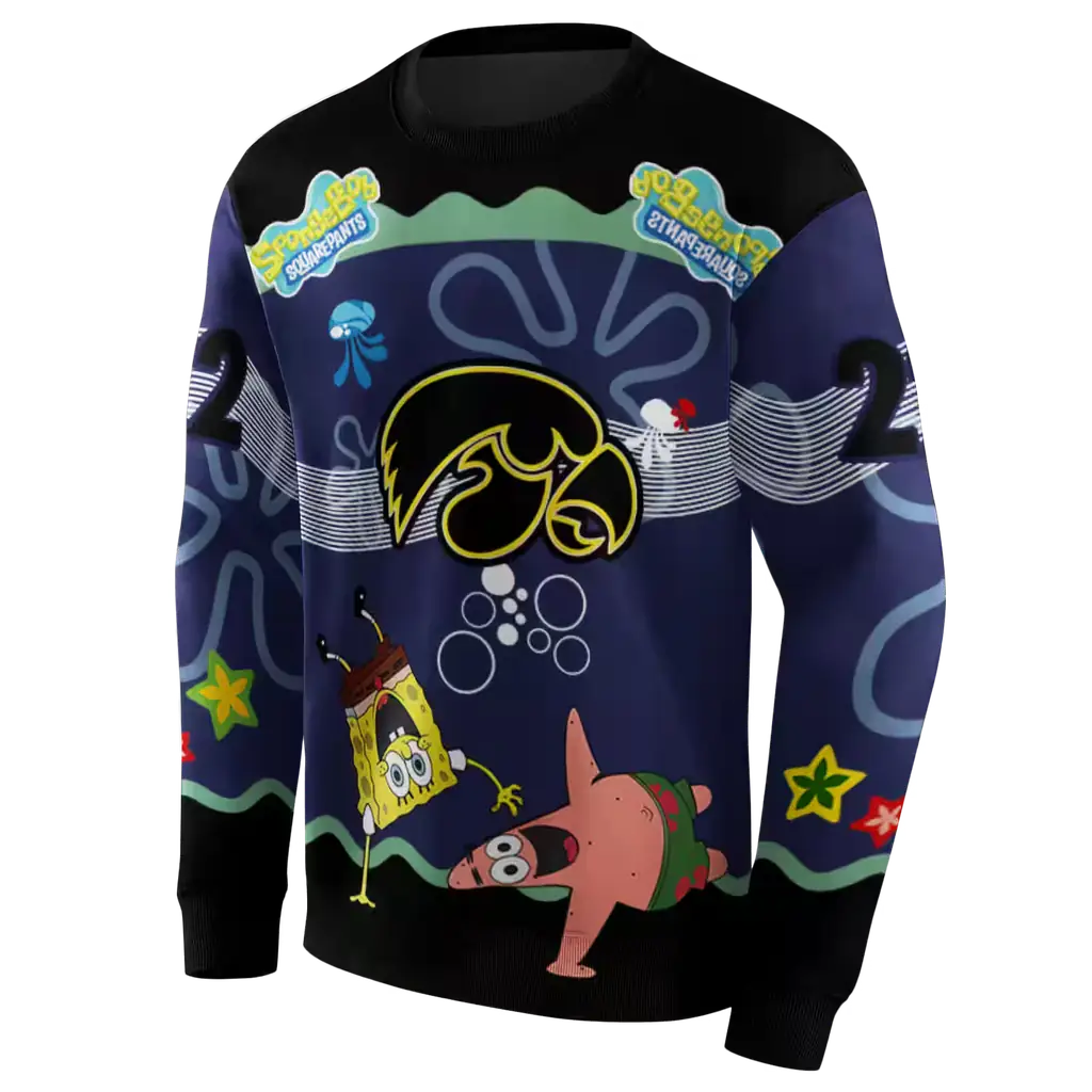 customized iowa hawkeyes spongebob patrick star black navy hoodie new arrival customized iowa hawkeyes spongebob patrick star black navy hoodie new arrival