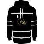 customized iowa hawkeyes striped pattern black hoodie best selling