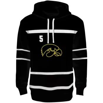 customized iowa hawkeyes striped pattern black hoodie best selling