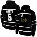 customized iowa hawkeyes striped pattern black hoodie best selling