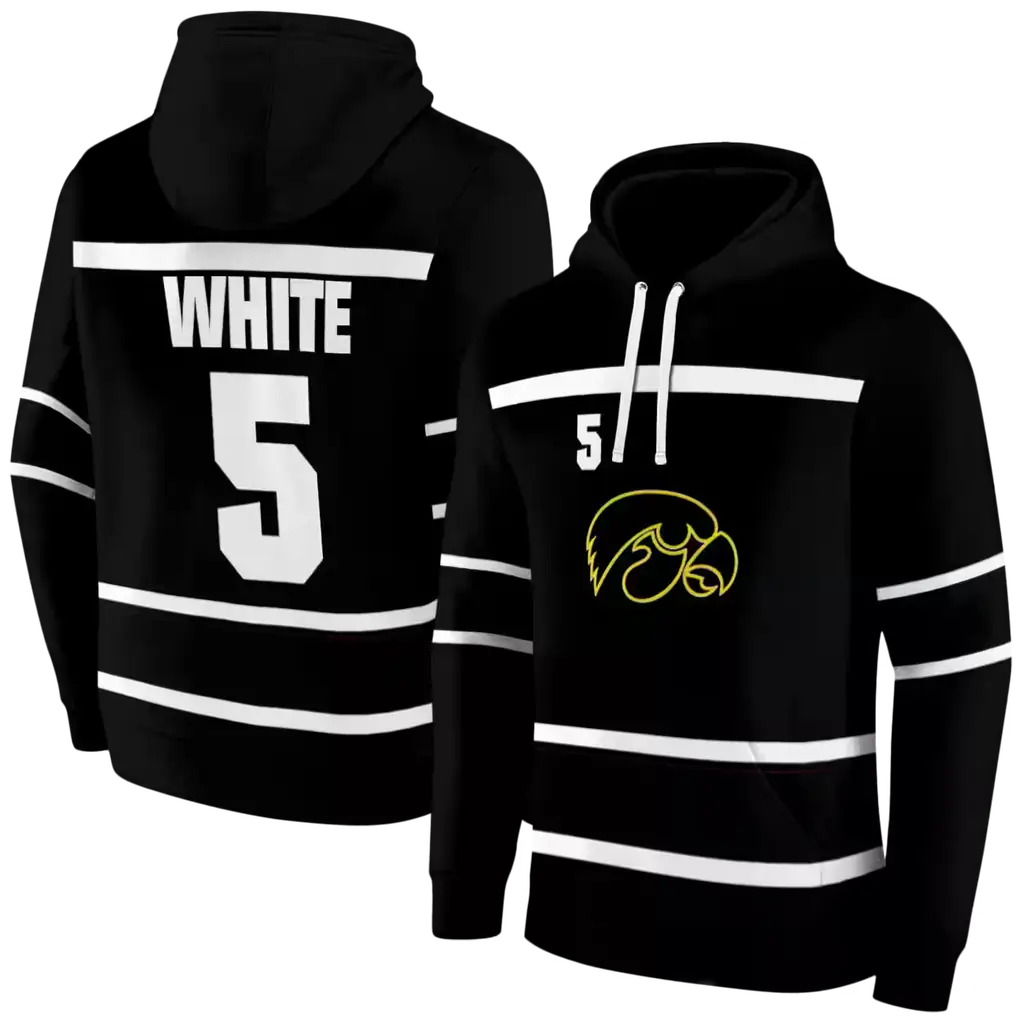 customized iowa hawkeyes striped pattern black hoodie fashion forward customized iowa hawkeyes striped pattern black hoodie fashion forward