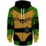 customized iowa hawkeyes superhero armor black green hoodie best selling