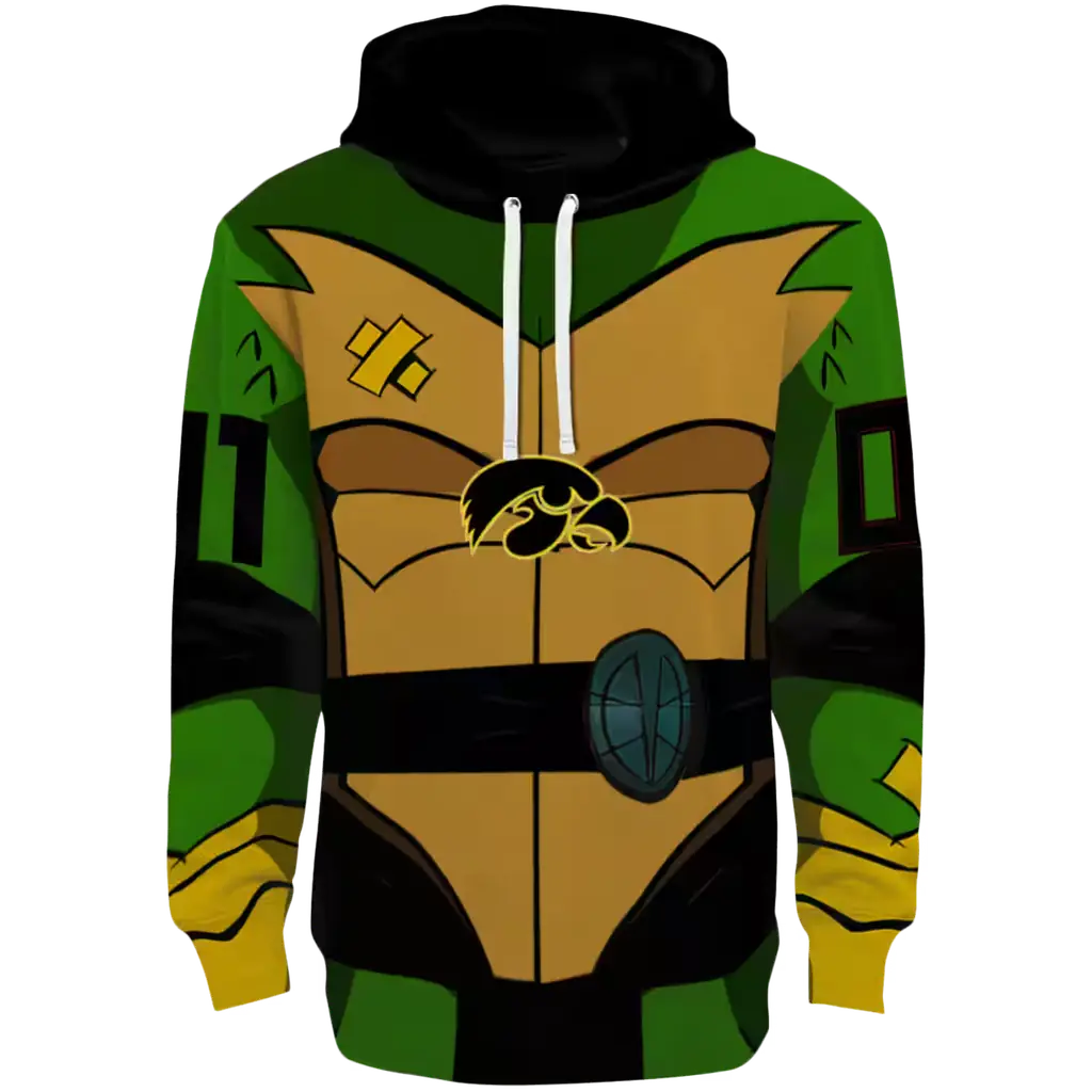 customized iowa hawkeyes superhero armor black green hoodie best selling customized iowa hawkeyes superhero armor black green hoodie best selling