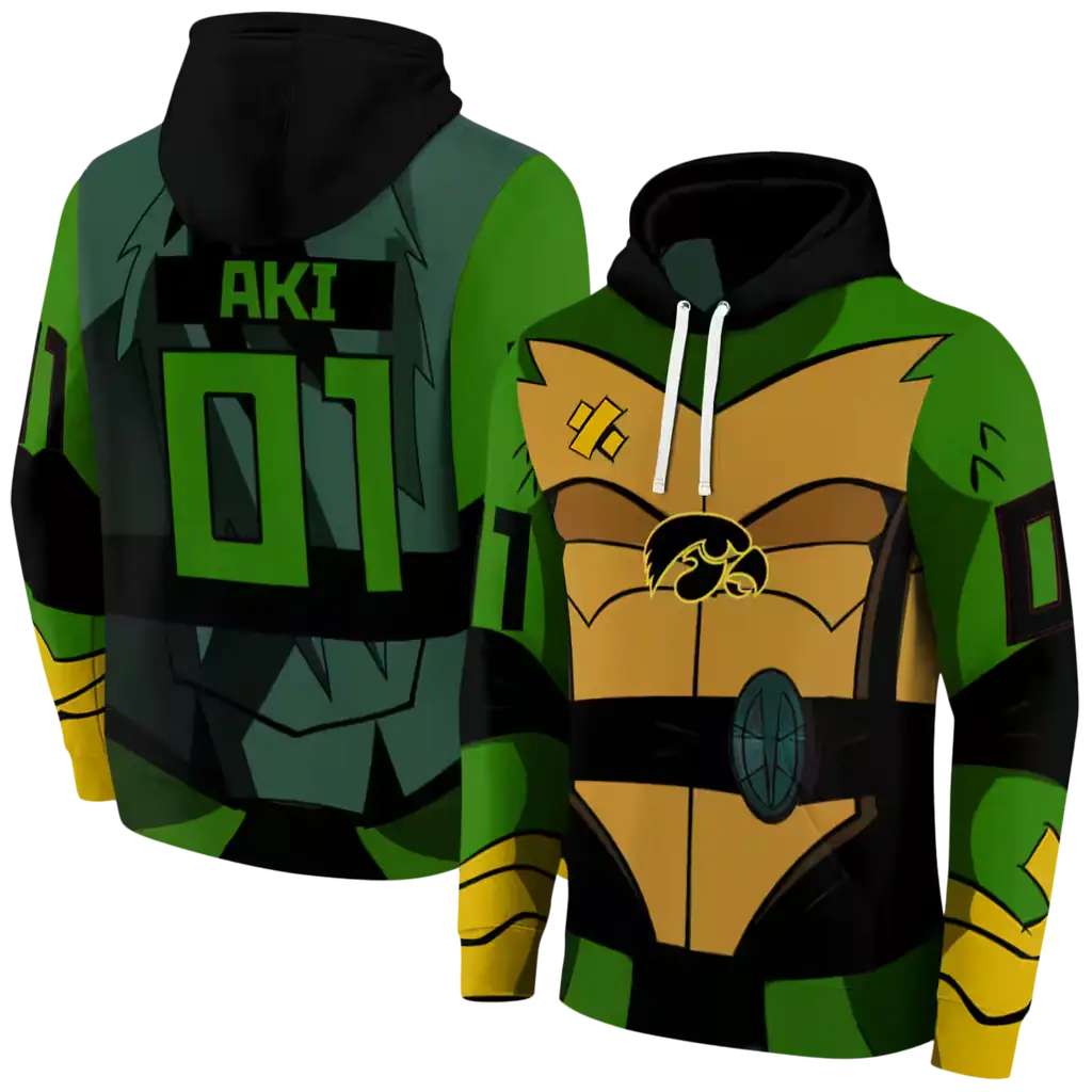 customized iowa hawkeyes superhero armor black green hoodie fashion forward customized iowa hawkeyes superhero armor black green hoodie fashion forward