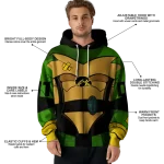 customized iowa hawkeyes superhero armor black green hoodie best selling