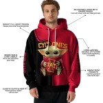 customized iowa state cyclones baby yoda red black hoodie best selling